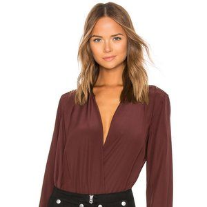 Rag & Bone Max 100% Silk Long Sleeve Blouse (Burgundy), XXS